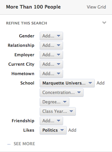 Facebook Graph Search Results College Students